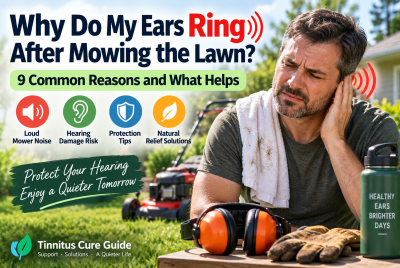 why do my ears ring after mowing the lawn
