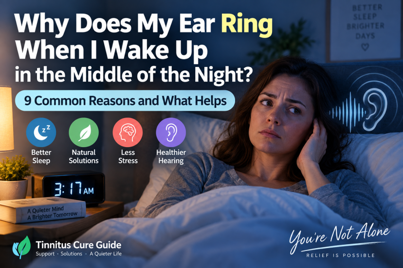 why does my ear ring when I wake up in the middle of the night